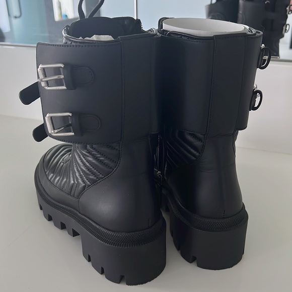 Gucci FRANCES Matelasse’ Combat Lug Boot 38.5 8 8.5 💚♥️ - Picture 8 of 16